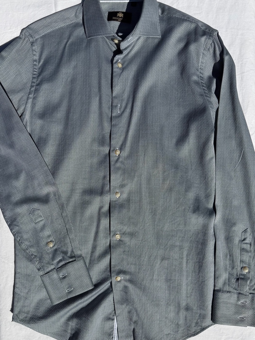 Men's Micro-Pattern Long-Sleeve Dress Shirt
